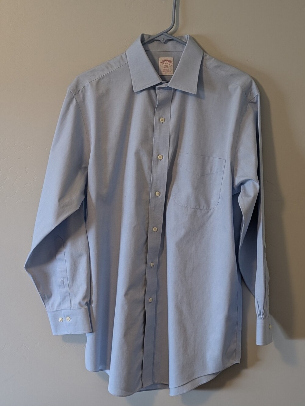Brooks Brothers 346 Men’s Non-Iron Dress Shirt Blue Regular Fit 15.5 2/3
